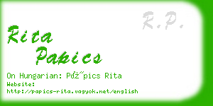 rita papics business card